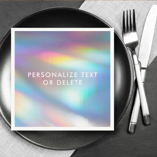 Modern Pastel Rainbow Sjöjungfru Unicorn HoloGraph Pappersservett