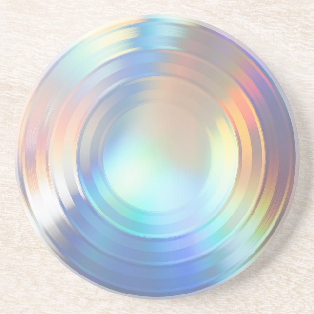 Modern Pastel Rainbow Sjöjungfru Unicorn HoloGraph Underlägg (Framsidan)
