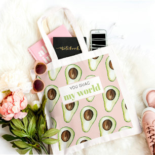 Modern Pastel Rosa and Grönt Avocado Roligt Quote Tygkasse