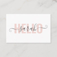 Modern Pastel Rosa Beauty Hej och ditt namn