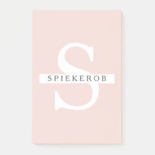 Modern Pastel Rosa Beauty Personlig Namn Post-it Block