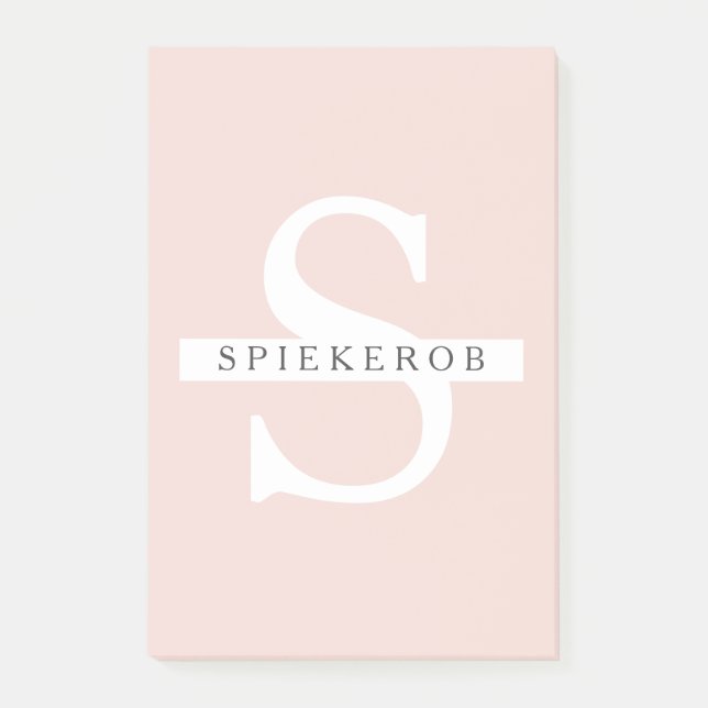 Modern Pastel Rosa Beauty Personlig Namn Post-it Block (Framsida)