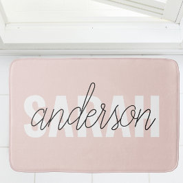 Modern Pastel Rosa Beauty Personlig You Namn Badrumsmatta