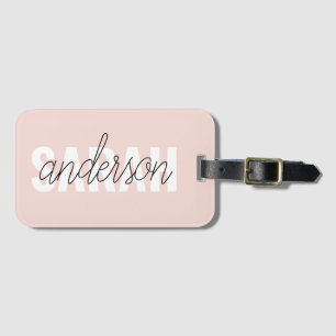 Modern Pastel Rosa Beauty Personlig You Namn Bagagebricka