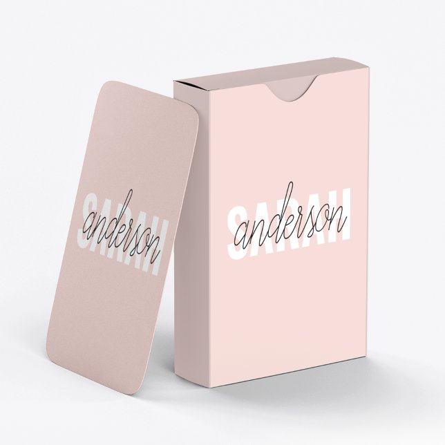 Modern Pastel Rosa Beauty Personlig You Namn Casinokort (Skapare uppladdad)