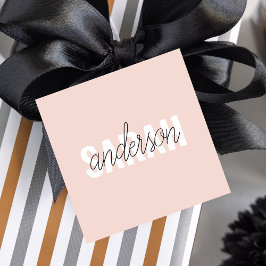 Modern Pastel Rosa Beauty Personlig You Namn Gåvor Etiketter