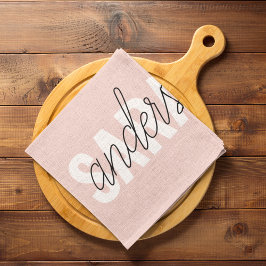 Modern Pastel Rosa Beauty Personlig You Namn Kökshandduk