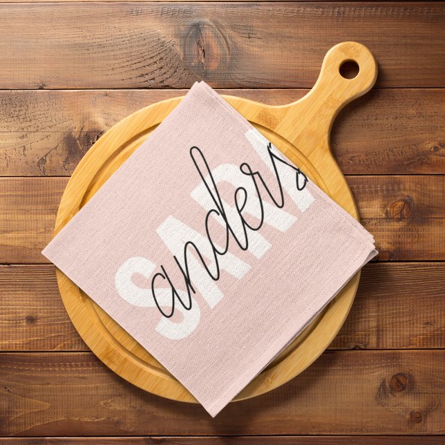 Modern Pastel Rosa Beauty Personlig You Namn Kökshandduk (Skapare uppladdad)