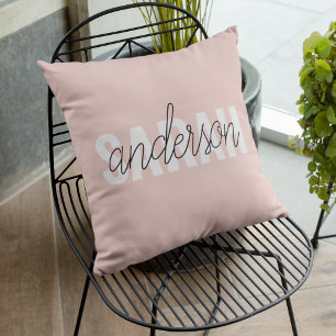 Modern Pastel Rosa Beauty Personlig You Namn Kudde