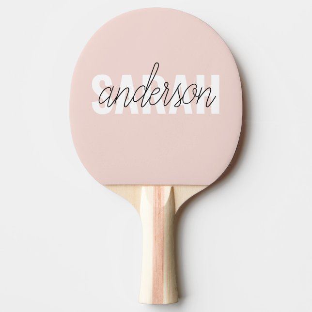 Modern Pastel Rosa Beauty Personlig You Namn Pingisracket (Framsidan)
