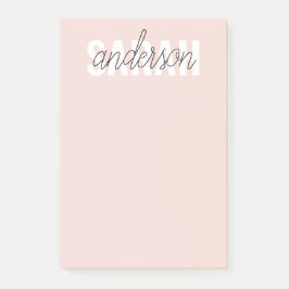 Modern Pastel Rosa Beauty Personlig You Namn Post-it Block