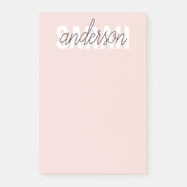 Modern Pastel Rosa Beauty Personlig You Namn Post-it Block (Framsida)