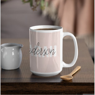 Modern Pastel Rosa Beauty Personlig You Namn Två-Tonad Mugg