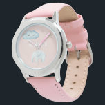Modern Pastel Rosa & Blue Child Namn Armbandsur<br><div class="desc">Modern Pastel Rosa & Blue Child Namn</div>