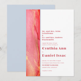 Modern Pastel Rosa Blue Wedding-inbjudan Inbjudningar