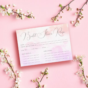 Modern Pastel Rosa Cloud Nine Möhippa Recipe Tilläggskort