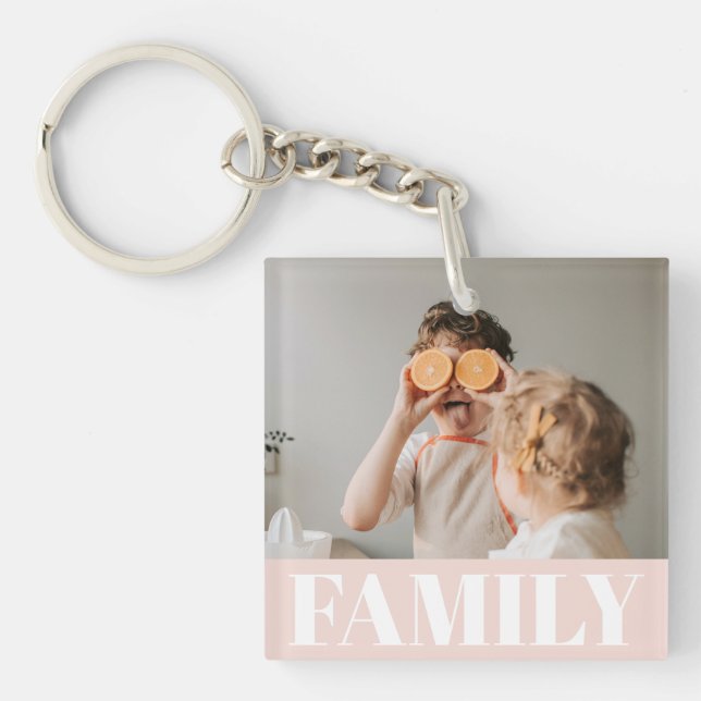 Modern Pastel Rosa Family Photo Gift (Framsidan)