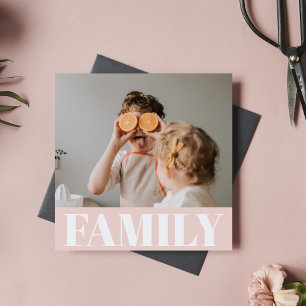 Modern Pastel Rosa Family Photo Gift