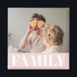 Modern Pastel Rosa Family Photo Gift Magnet<br><div class="desc">Modern Pastel Rosa Family Photo Gift</div>