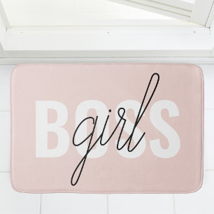 Modern Pastel Rosa Girl Girl Chef Phrase Badrumsmatta