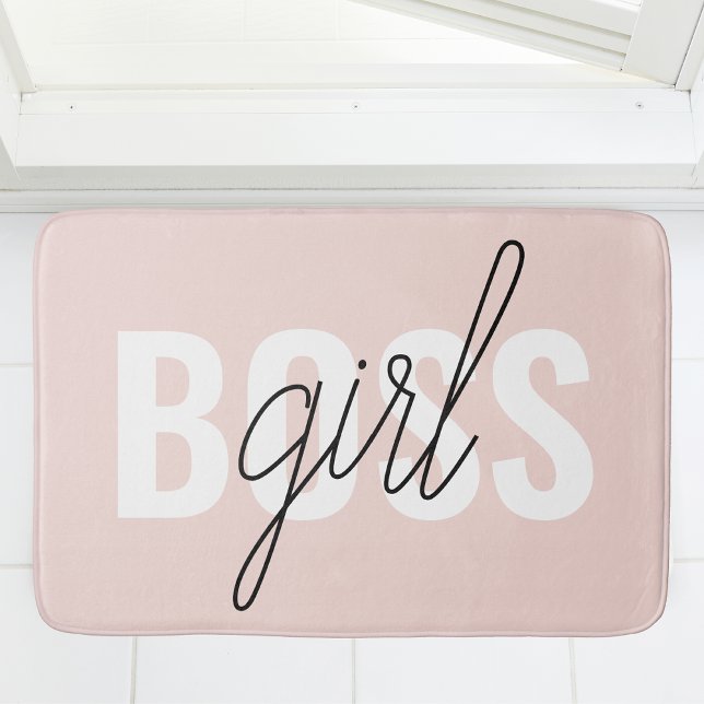 Modern Pastel Rosa Girl Girl Chef Phrase Badrumsmatta (Skapare uppladdad)