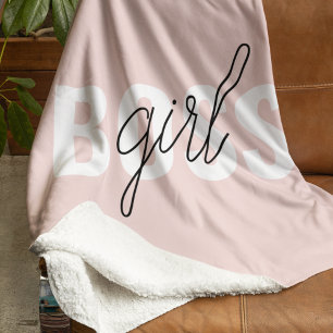Modern Pastel Rosa Girl Girl Chef Phrase Fleecefilt