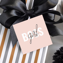 Modern Pastel Rosa Girl Girl Chef Phrase Gåvor Etiketter