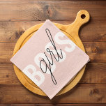 Modern Pastel Rosa Girl Girl Chef Phrase Kökshandduk<br><div class="desc">Modern Pastel Rosa Girl Girl Chef Phrase</div>