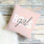 Modern Pastel Rosa Girl Girl Chef Phrase Kudde<br><div class="desc">Modern Pastel Rosa Girl Girl Chef Phrase</div>