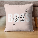 Modern Pastel Rosa Girl Girl Chef Phrase Kudde<br><div class="desc">Modern Pastel Rosa Girl Girl Chef Phrase</div>