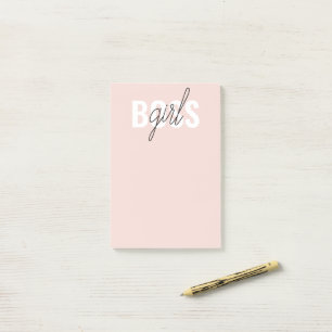 Modern Pastel Rosa Girl Girl Chef Phrase Post-it Block