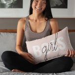 Modern Pastel Rosa Girl Girl Chef Phrase Prydnadskudde<br><div class="desc">Modern Pastel Rosa Girl Girl Chef Phrase</div>