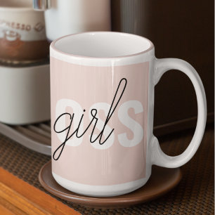 Modern Pastel Rosa Girl Girl Chef Phrase Två-Tonad Mugg