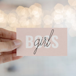 Modern Pastel Rosa Girl Girl Chef Phrase Visitkort