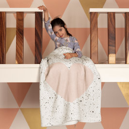 Modern Pastel Rosa & Heart Loving Gift Fleecefilt