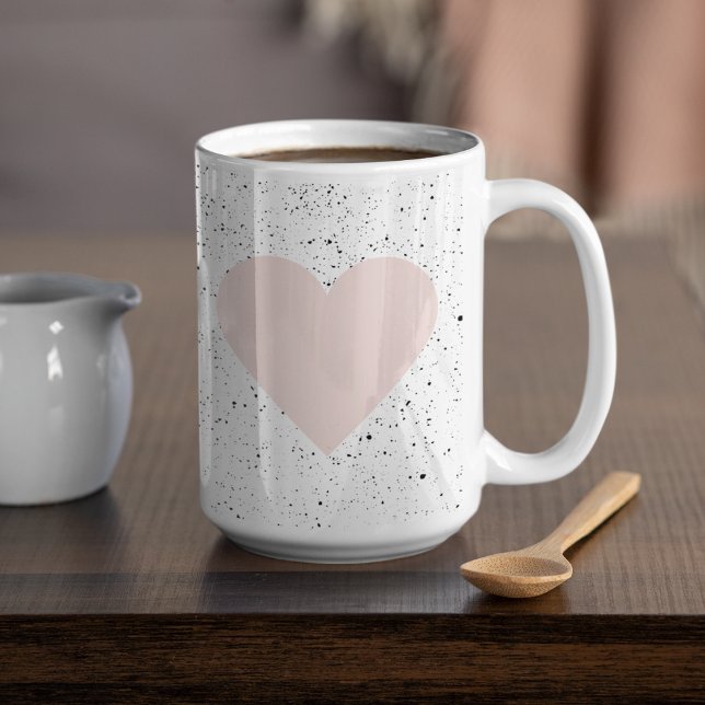 Modern Pastel Rosa & Heart Loving Gift Kaffemugg (Skapare uppladdad)