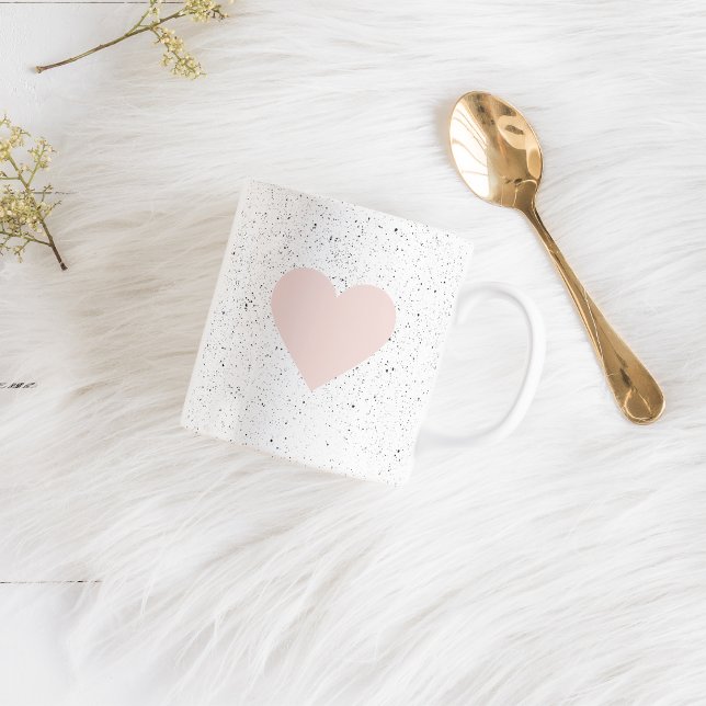 Modern Pastel Rosa & Heart Loving Gift Kaffemugg (Skapare uppladdad)