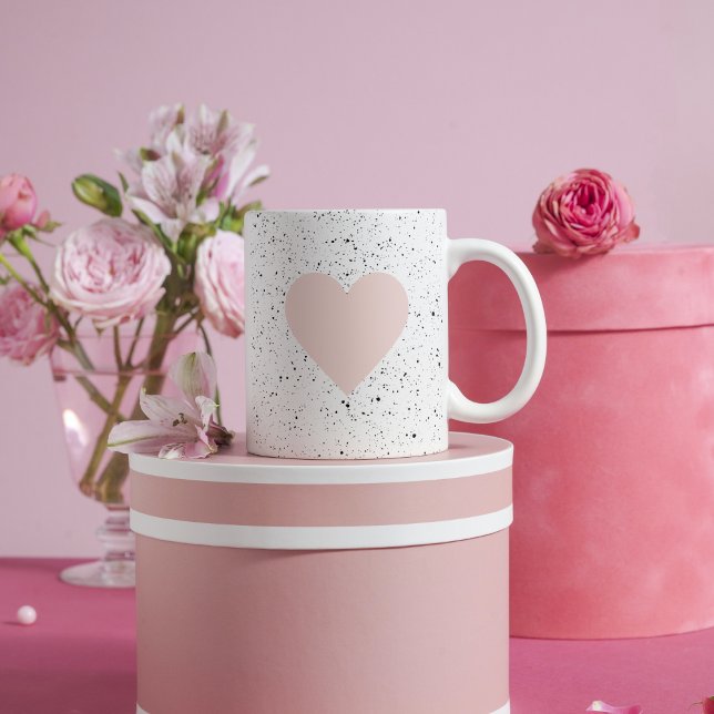 Modern Pastel Rosa & Heart Loving Gift Mugg (Skapare uppladdad)