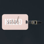 Modern Pastel Rosa Hej och du Namn Bagagebricka<br><div class="desc">Modern Pastel Rosa Hej och du Namn</div>