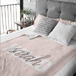 Modern Pastel Rosa Hej och du Namn Fleecefilt<br><div class="desc">Modern Pastel Rosa Hej och du Namn</div>