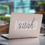 Modern Pastel Rosa Hej och du Namn HP Laptopskin<br><div class="desc">Modern Pastel Rosa Hej och du Namn</div>
