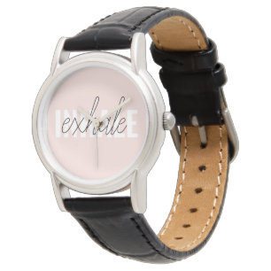 Modern Pastel Rosa Inhale Exhale Quote Armbandsur