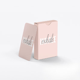 Modern Pastel Rosa Inhale Exhale Quote Casinokort
