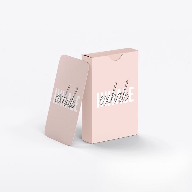 Modern Pastel Rosa Inhale Exhale Quote Casinokort (Skapare uppladdad)