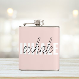 Modern Pastel Rosa Inhale Exhale Quote Fickplunta