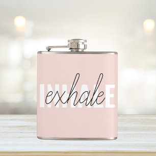 Modern Pastel Rosa Inhale Exhale Quote Fickplunta