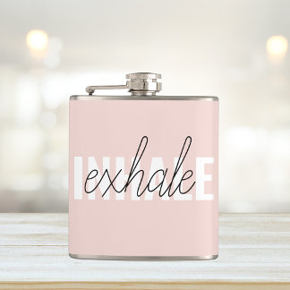 Modern Pastel Rosa Inhale Exhale Quote Fickplunta