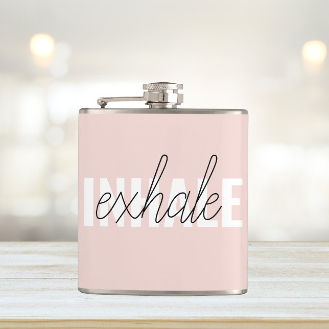 Modern Pastel Rosa Inhale Exhale Quote Fickplunta (Skapare uppladdad)