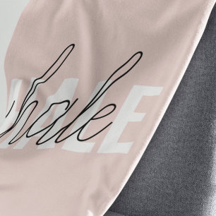 Modern Pastel Rosa Inhale Exhale Quote Fleecefilt