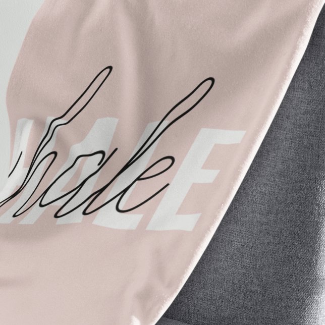Modern Pastel Rosa Inhale Exhale Quote Fleecefilt (Skapare uppladdad)